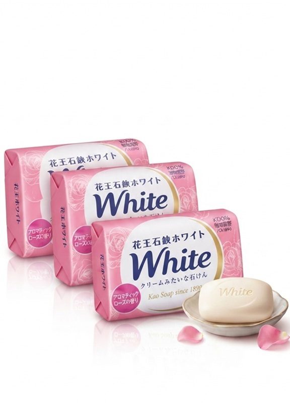 Kao White Bar Soap (Aromatic Rose Scent)